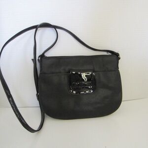 Zoe Sundae Black Vegan Patent Leather Bow Small Crossbody Purse